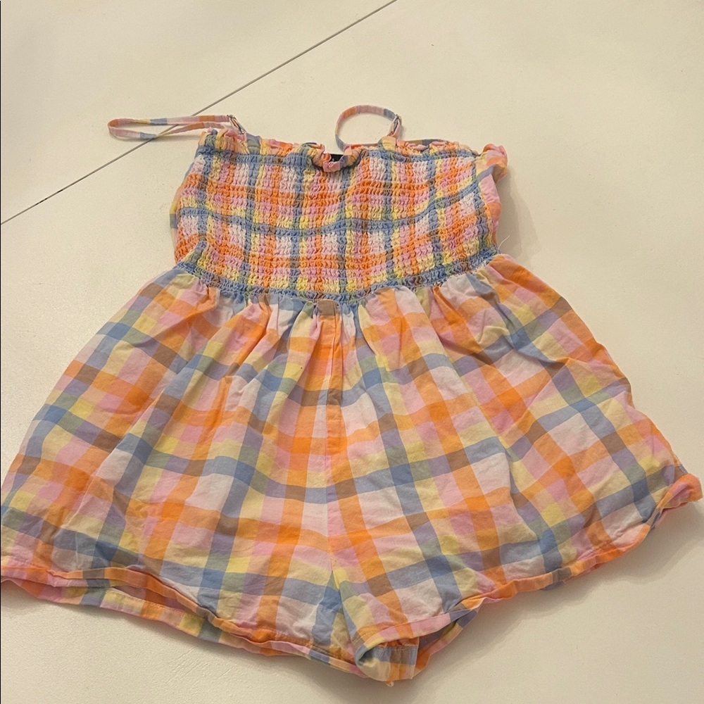 Janie and Jack Multicolor Checkered Romper - Picture 3 of 3